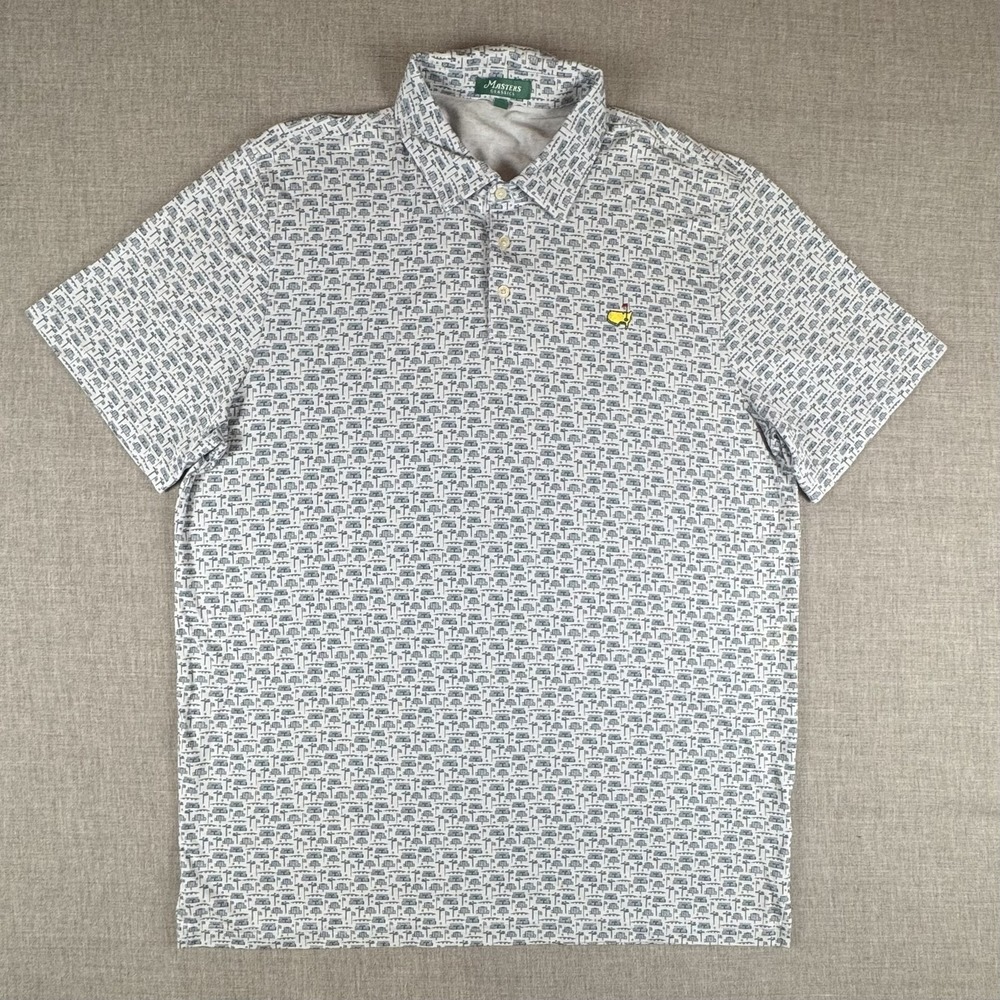 Masters Golf Shirt Mens 2XL Gray Augusta National Pima Cotton Stretch Polo